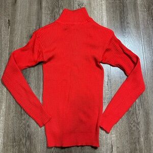 Elegant Red Women's Turtleneck Sweater